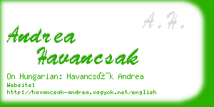 andrea havancsak business card